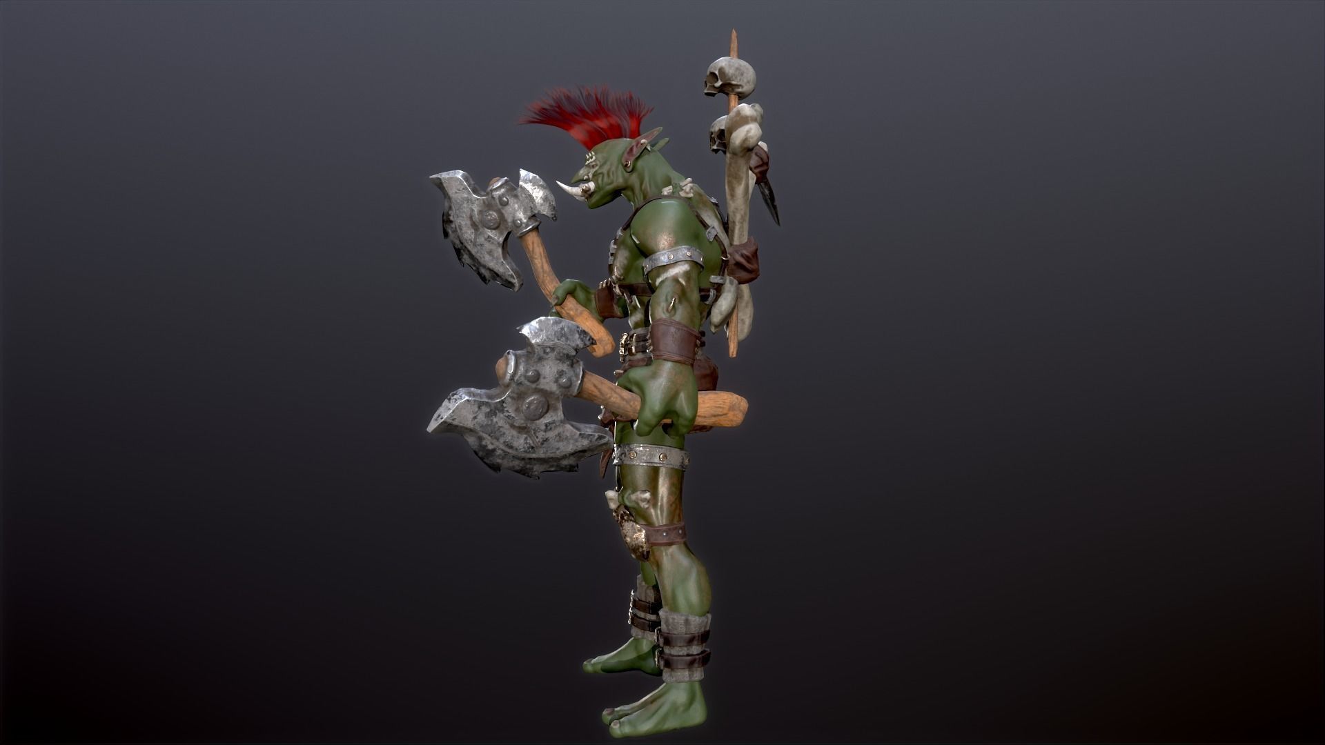 Troll warrior Low-poly 3D model_6