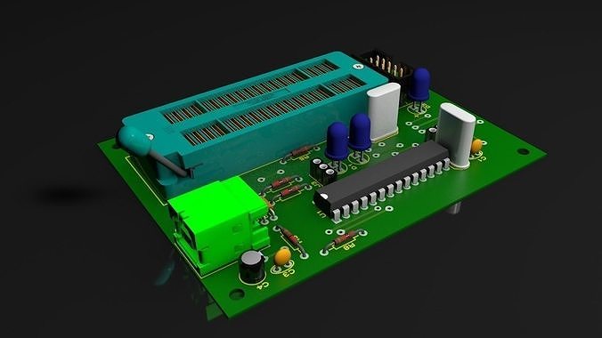 Programmer electronic circuit board 3D model