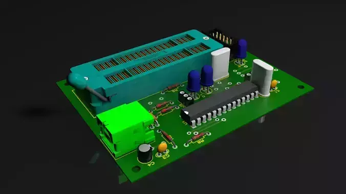 Programmer electronic circuit board 3D model
