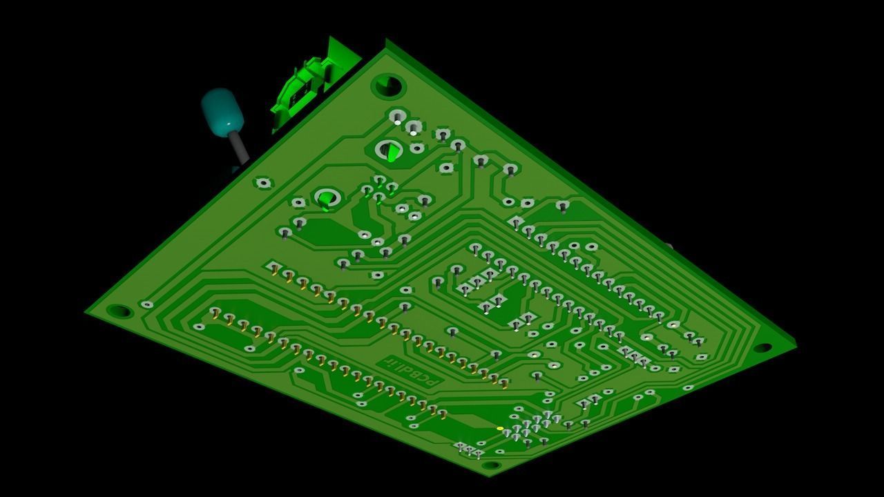 Programmer electronic circuit board 3D model_2