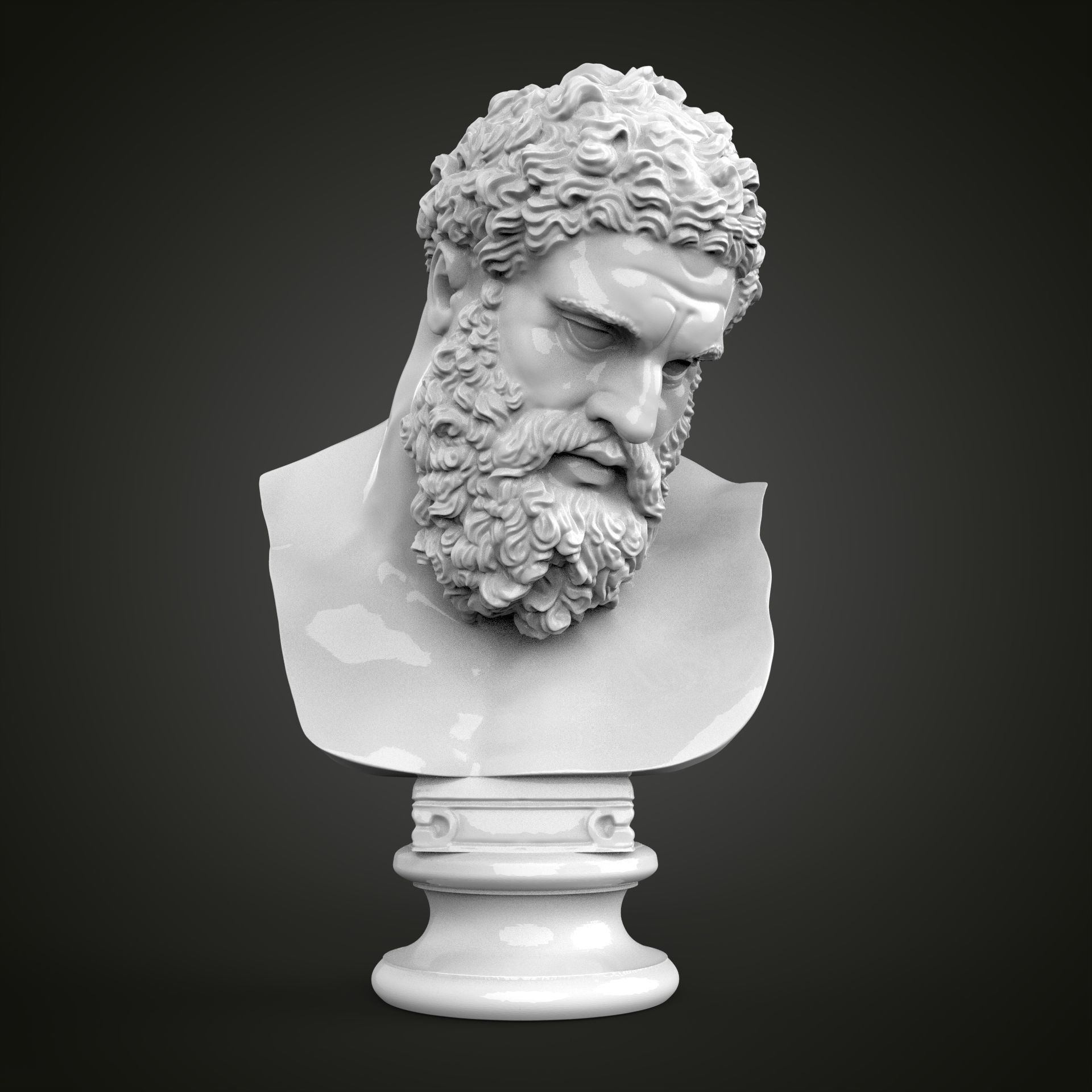 Hercules bust 3D print model_1