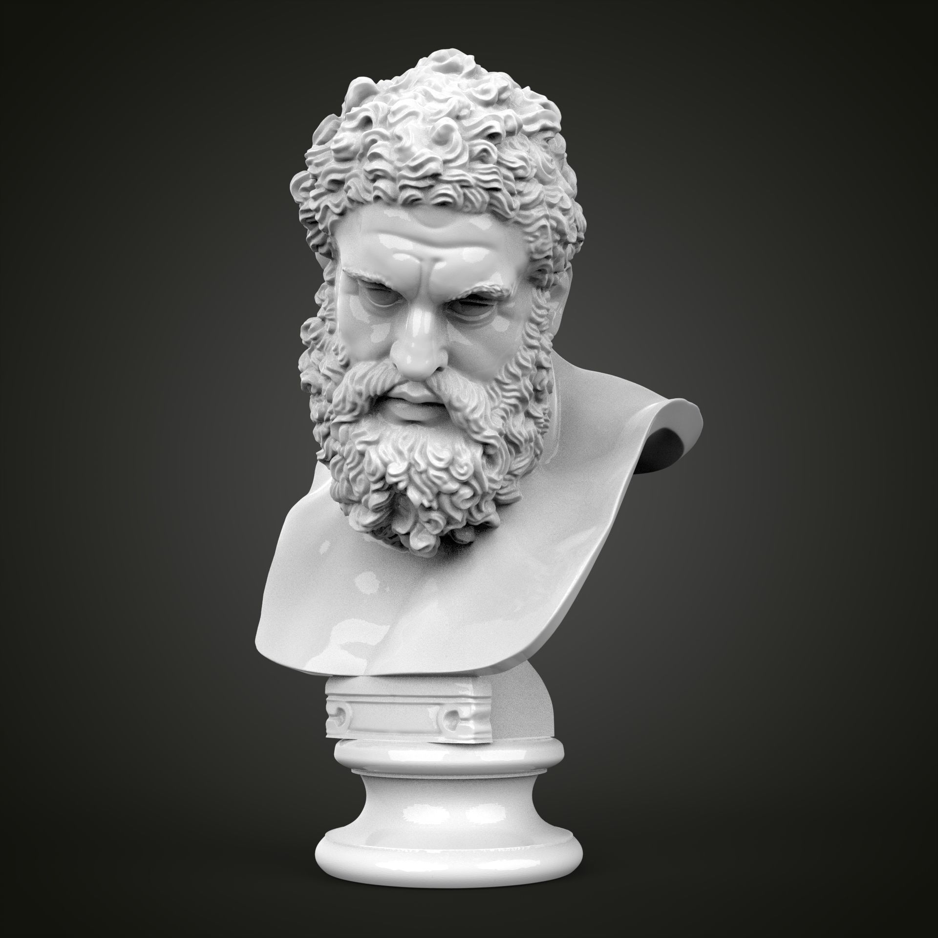 Hercules bust 3D print model_3