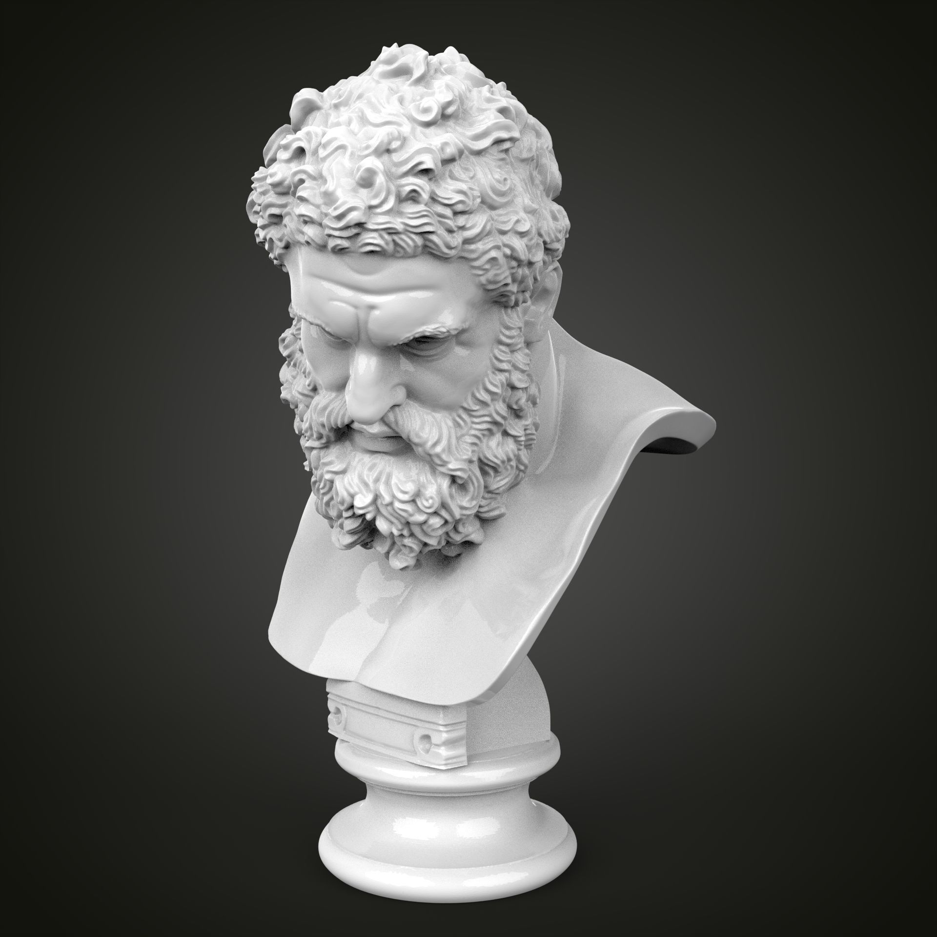Hercules bust 3D print model_4