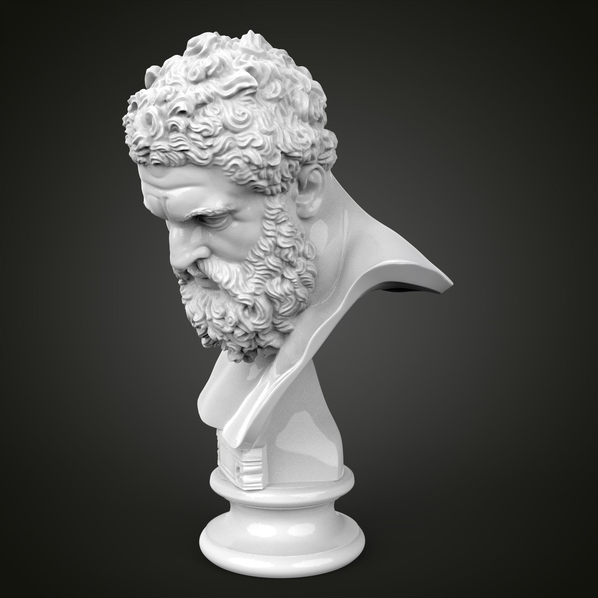 Hercules bust 3D print model_23