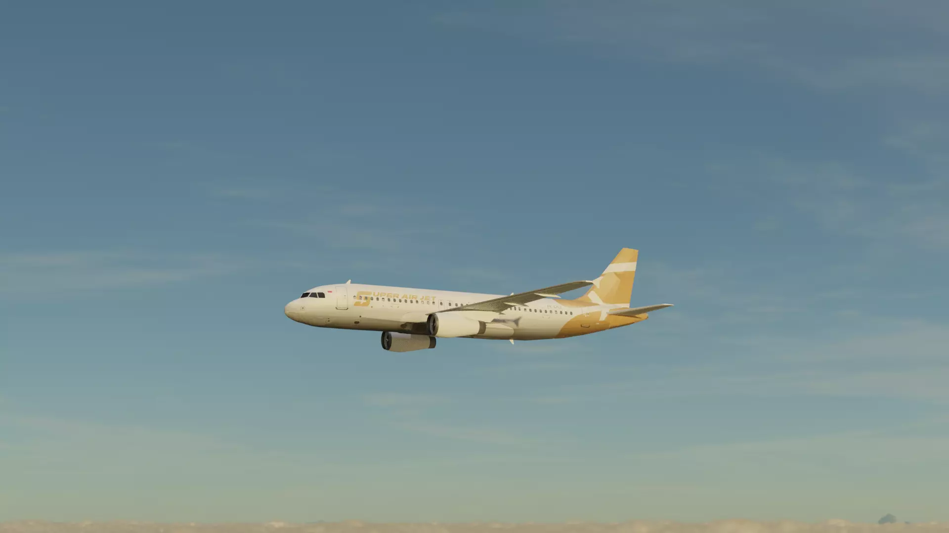 Airbus A320-232 Super Air Jet Low-poly 3D model