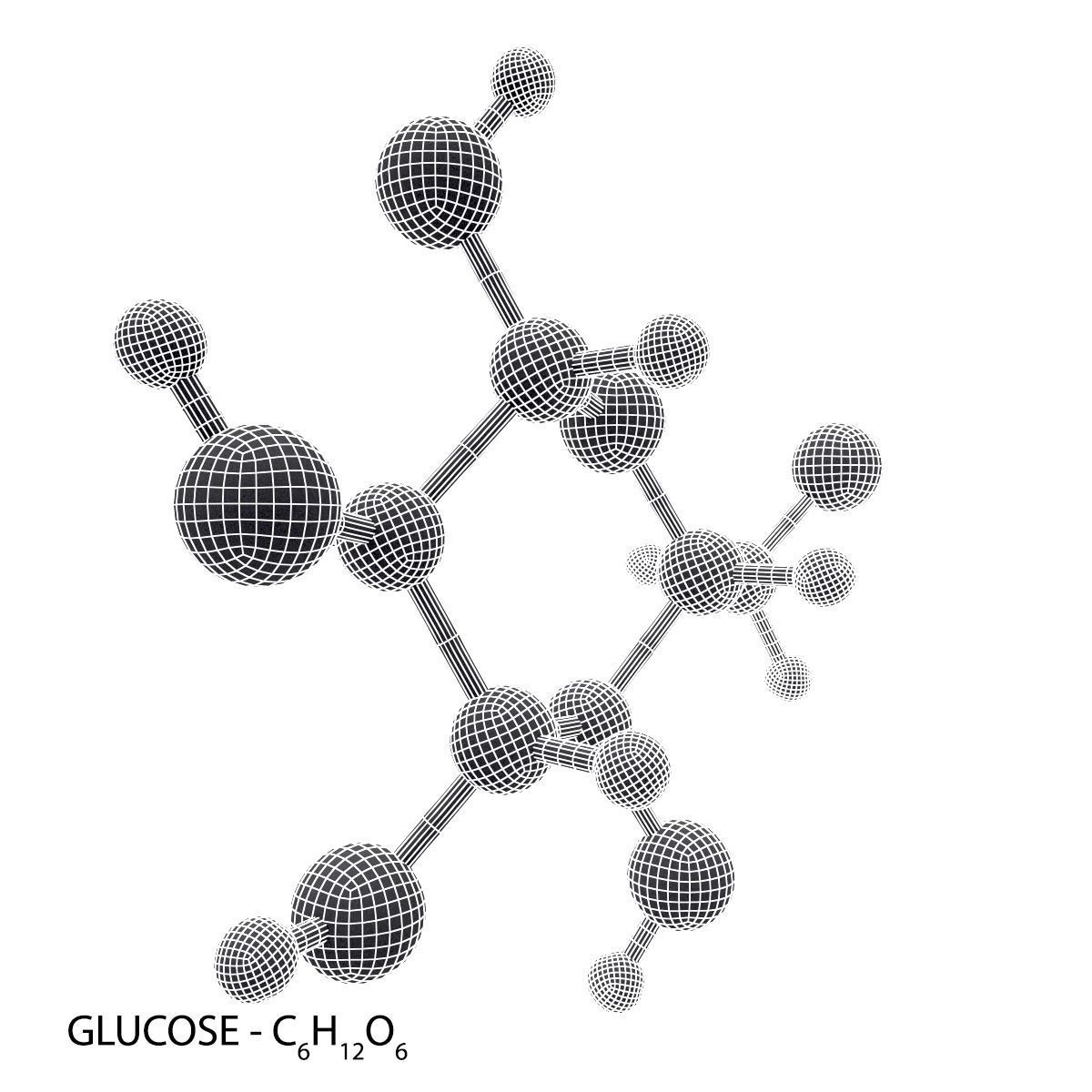Glucose - Molecule 3D model_4