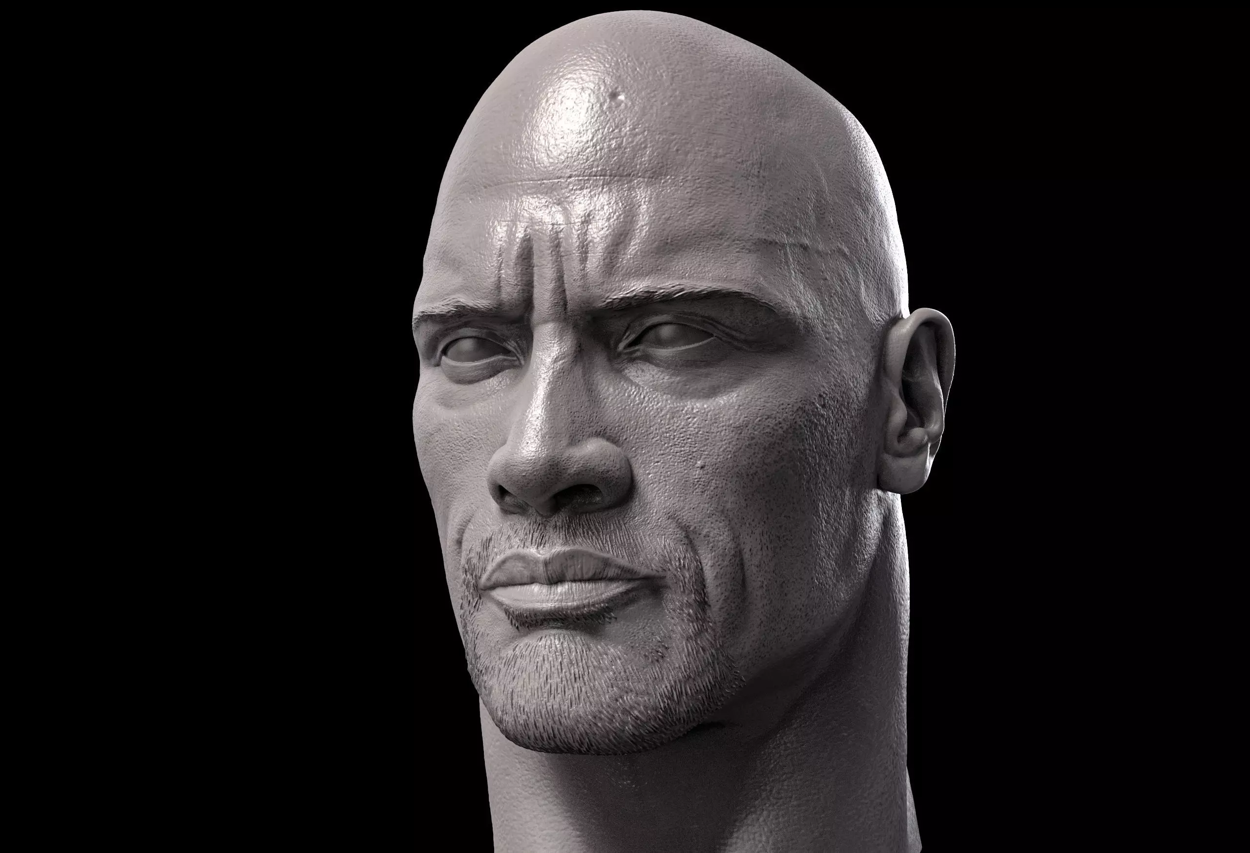The Rock Head- Dwayne Johnson 3D print model_0