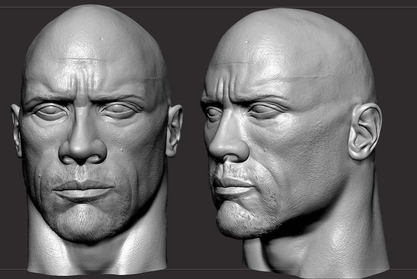 The Rock Head- Dwayne Johnson 3D print model_5