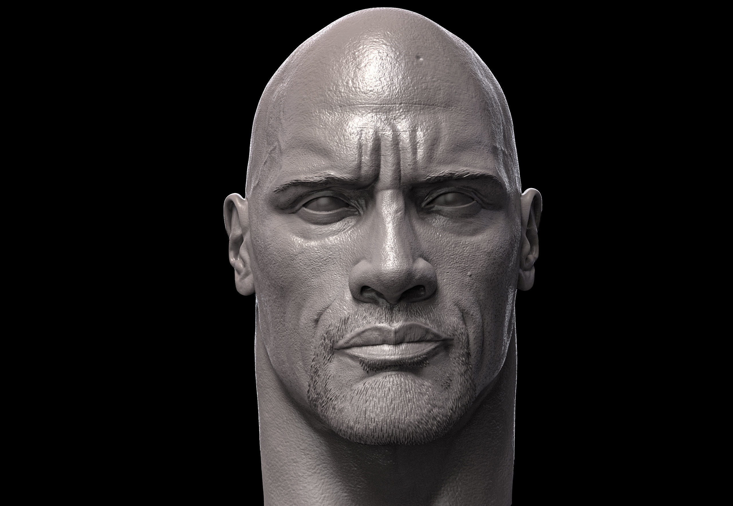 The Rock Head- Dwayne Johnson 3D print model_2
