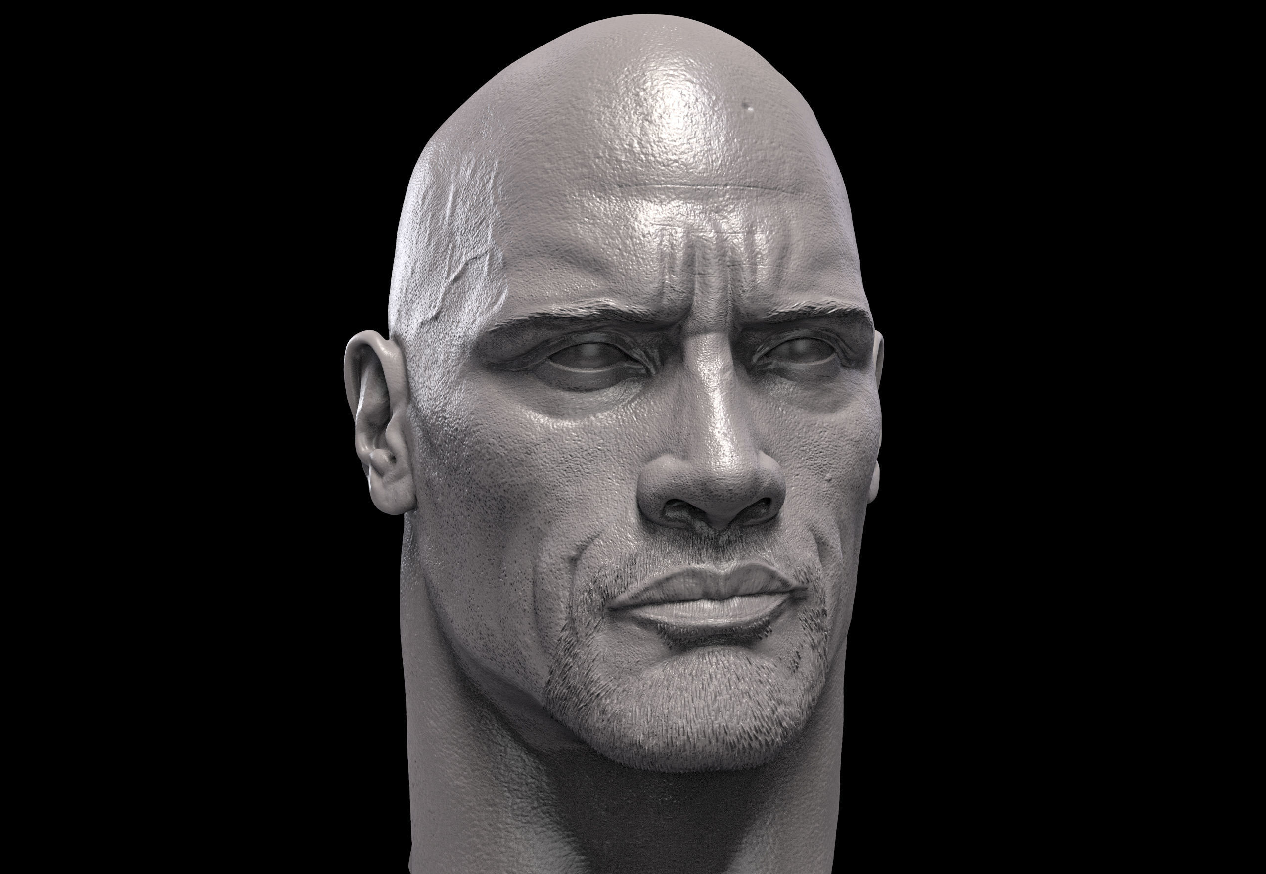 The Rock Head- Dwayne Johnson 3D print model_1