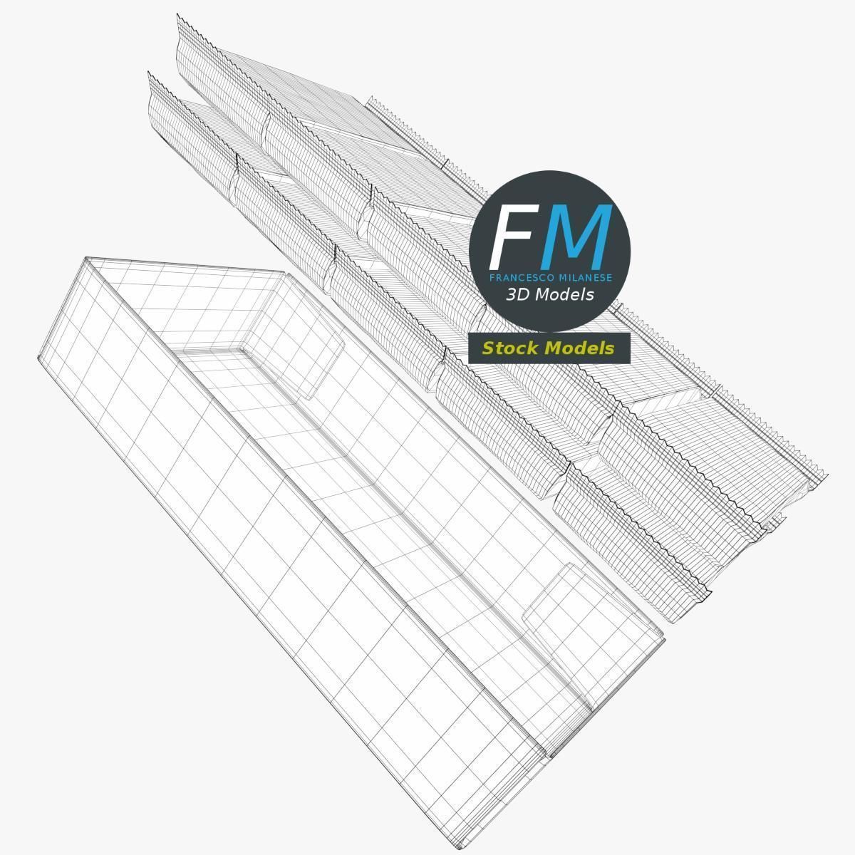 Ten snacks in a cardboard container 3D model_8