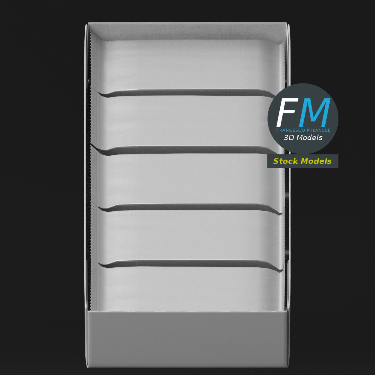 Ten snacks in a cardboard container 3D model_5