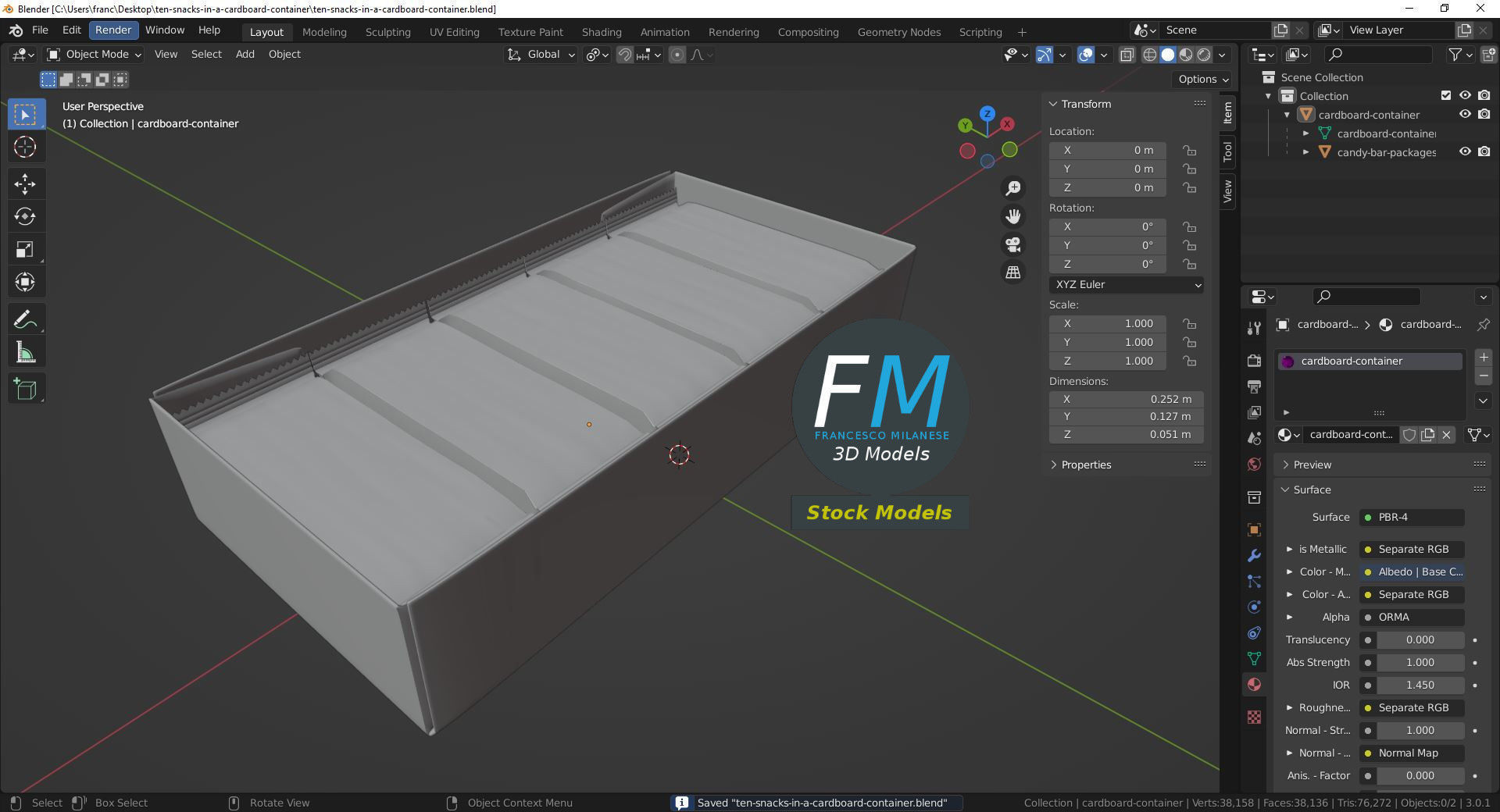 Ten snacks in a cardboard container 3D model_9