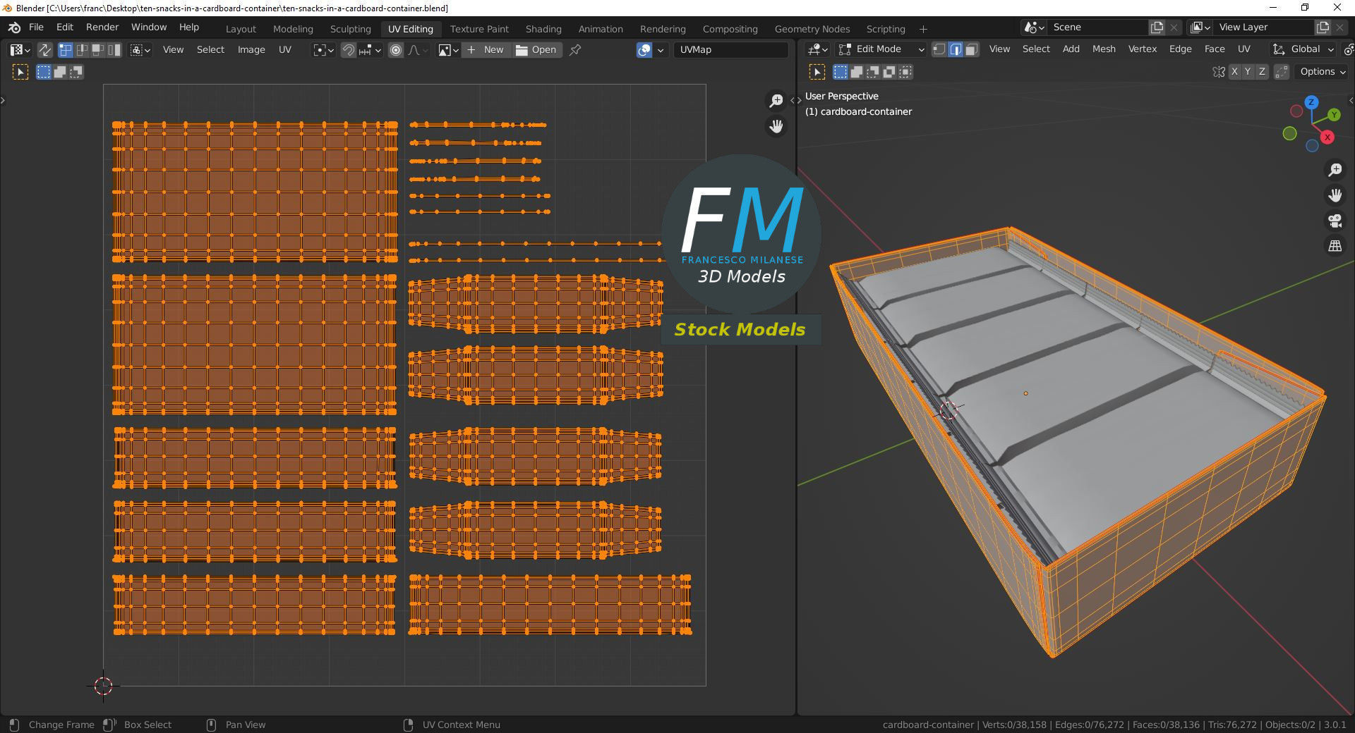 Ten snacks in a cardboard container 3D model_10