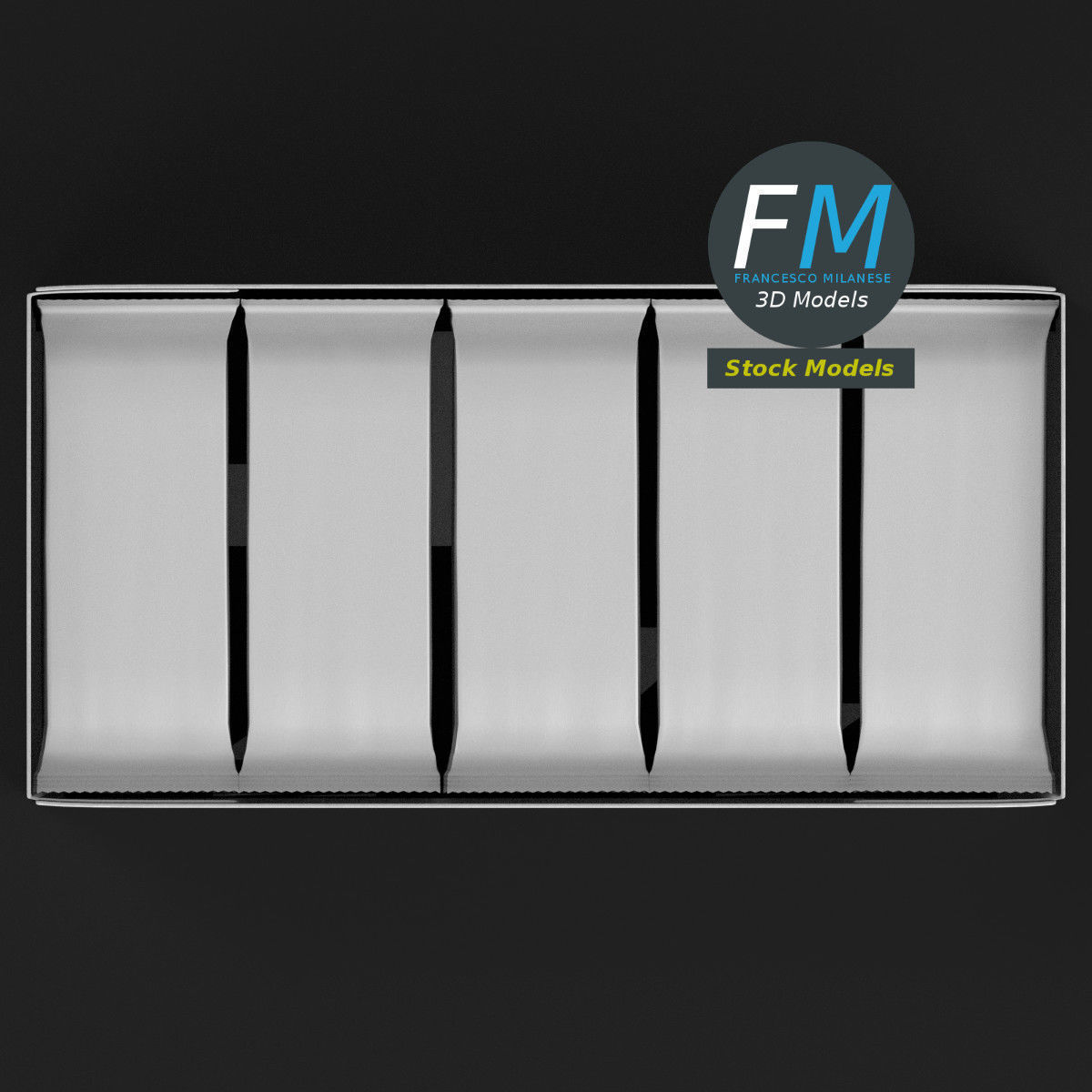 Ten snacks in a cardboard container 3D model_6