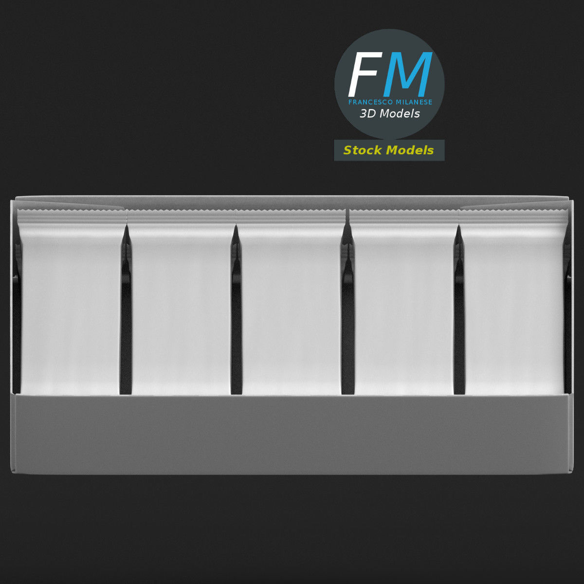 Ten snacks in a cardboard container 3D model_4