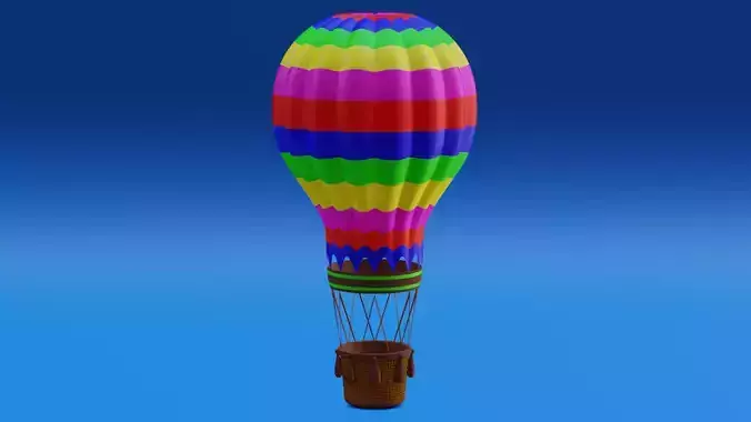 Hot Air Balloon Low-poly 3D model