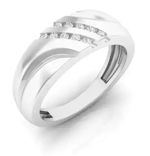 Diamond jewelry ring for man 3D print model