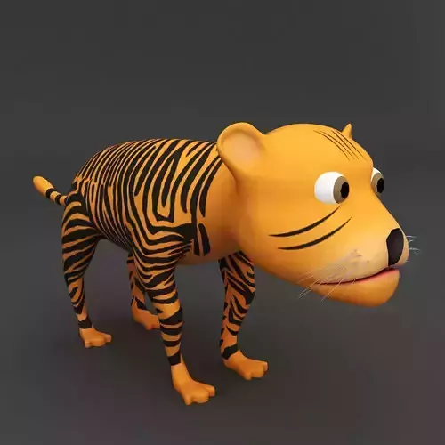 Tiger rigged toon 3d model 