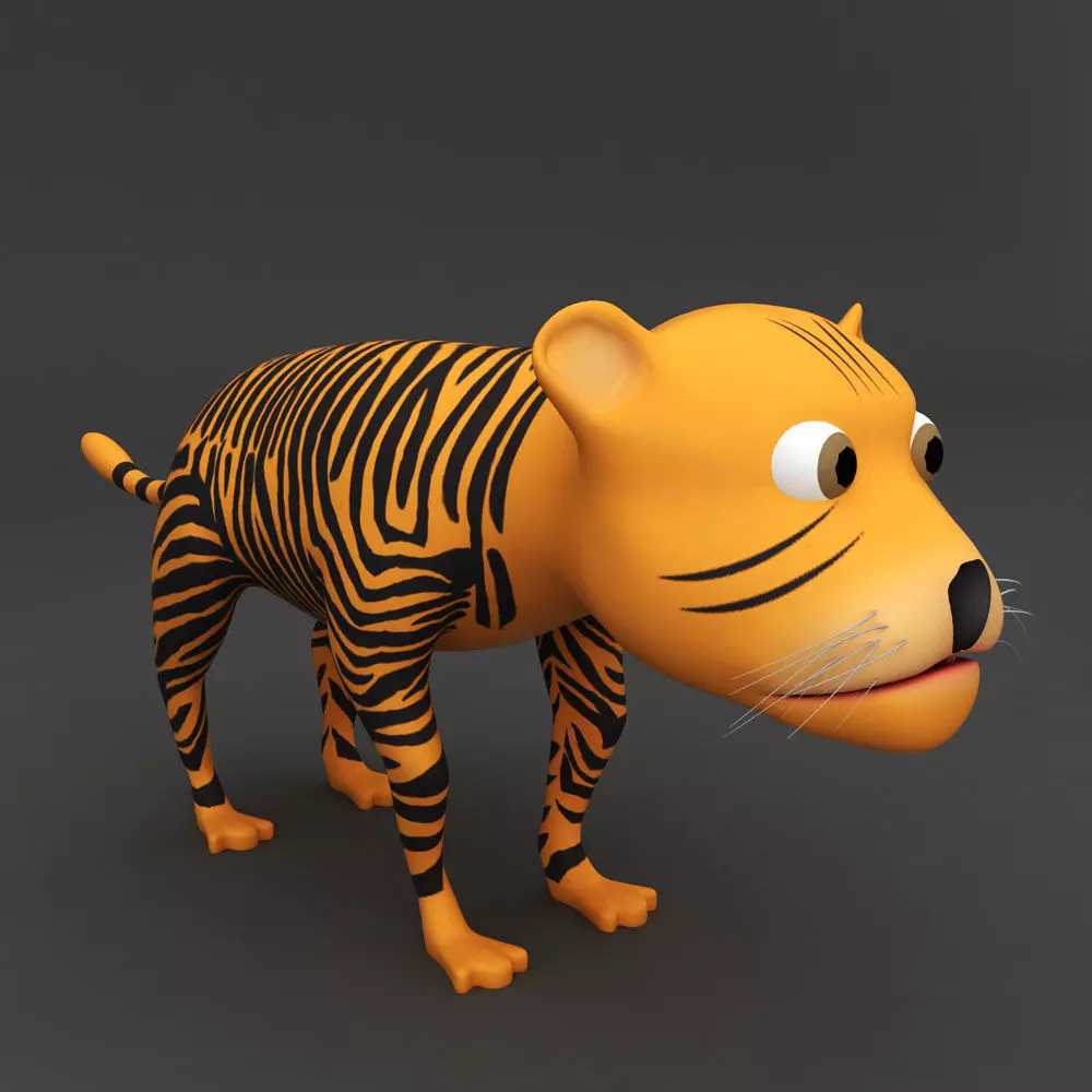 Tiger rigged toon 3d model Low-poly 3D model