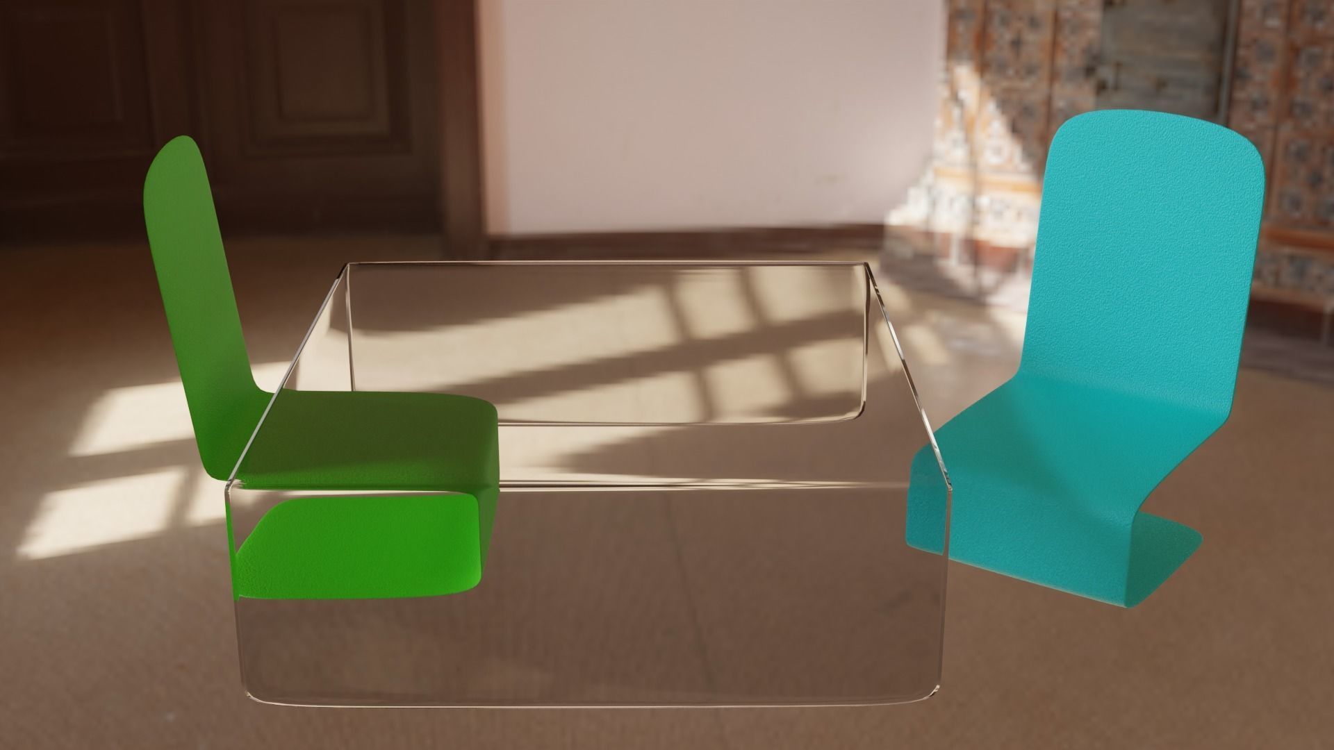 Modern Furniture Set Low-poly 3D model_10