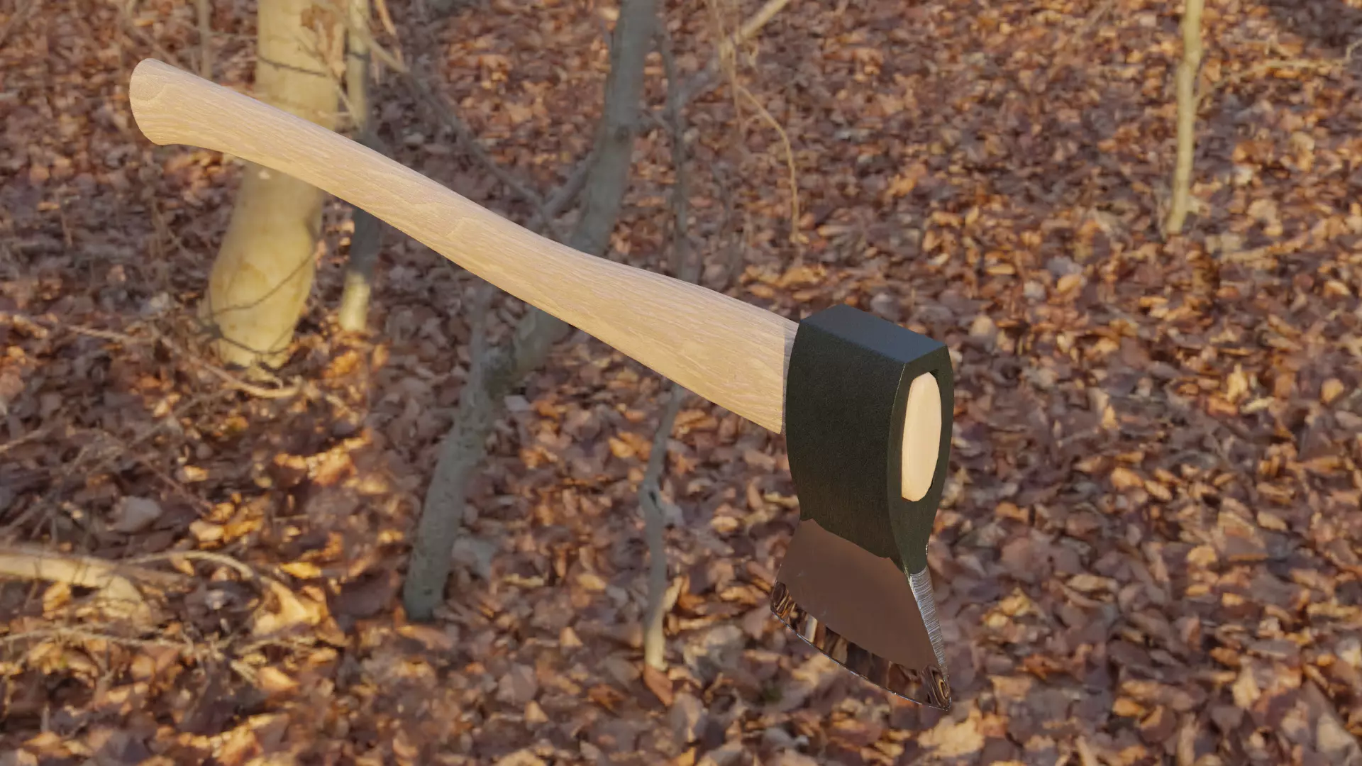 Wooden Axe Free low-poly 3D model
