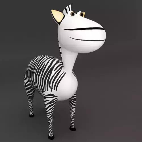 Zebra rigged toon style 3d model 