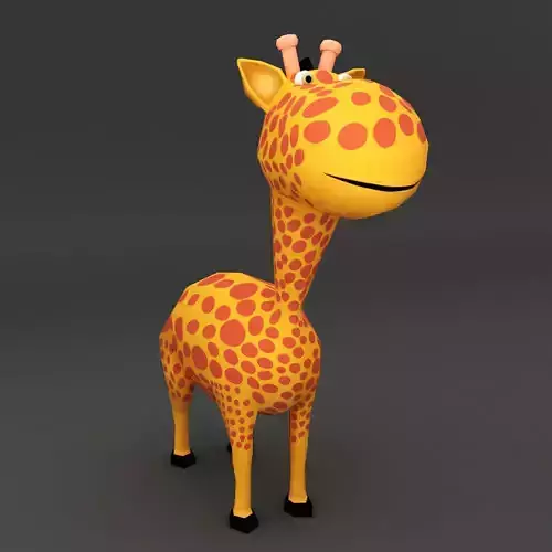 Giraffe rigged toon 3d model 