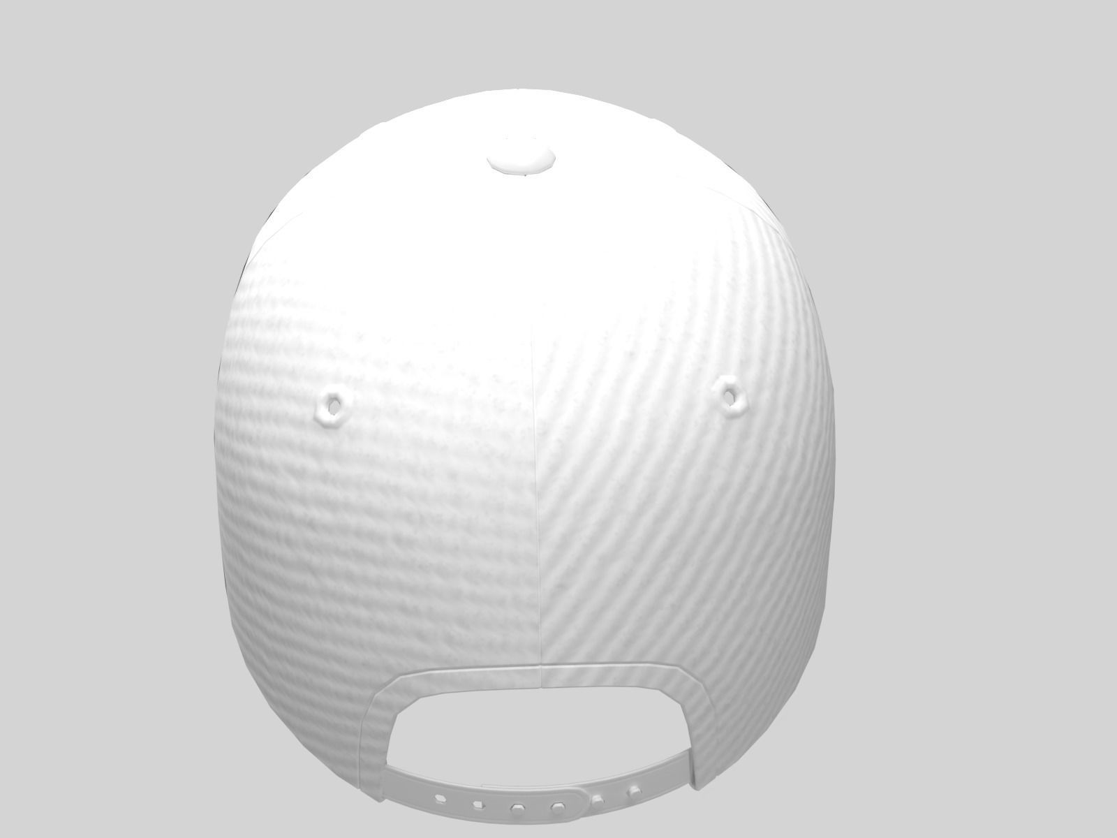 White Jeans Baseball Cap with a Bald Eagle Head  3D model_1