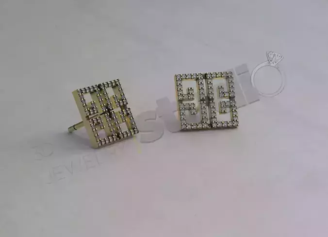 Highly luxury Givenchy design earring 3d model
