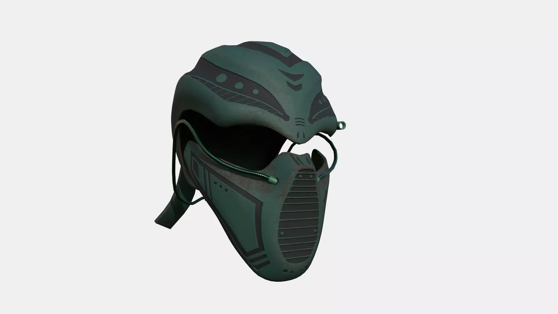 SciFi Ninja Mask A08 Dark Green - Character Design Fashion Free low-poly 3D model