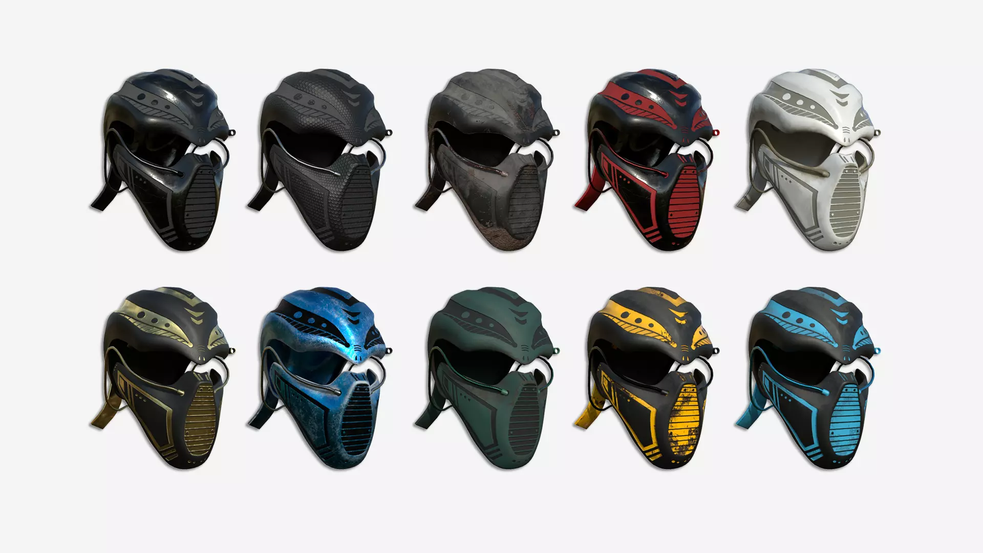 10 SciFi Ninja Mask A Collection - Character Design Fashion _0