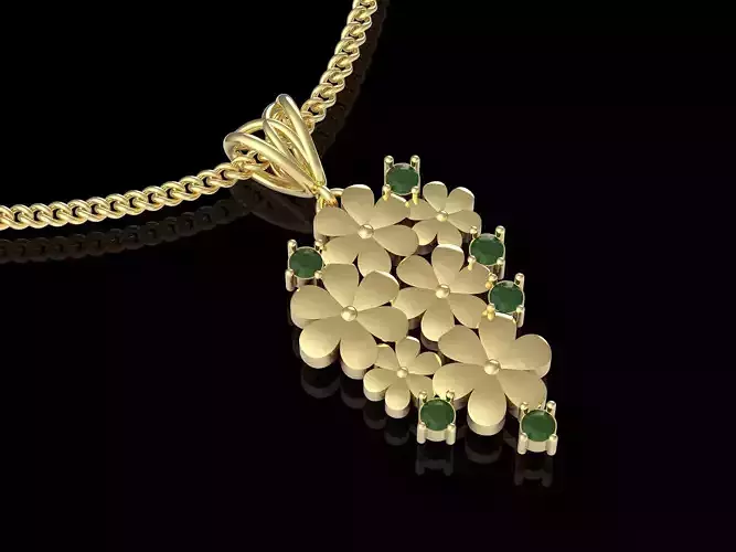 Flower pendant  gold   jewelry printable 3D model