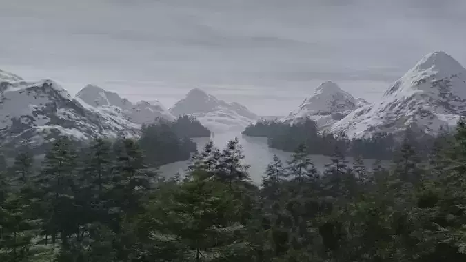 Bob Ross inspired Mountain scene