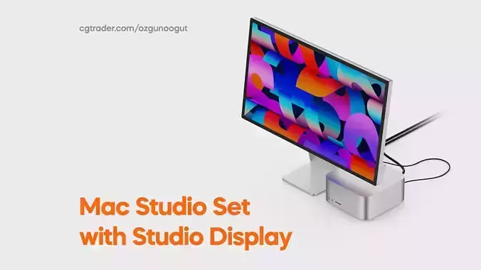 Mac Studio Set with Studio Display 3D model