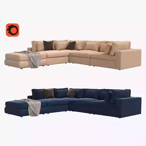 Modular sofa Bloor Contemporary 5 Piece Corner Sectional Sofa