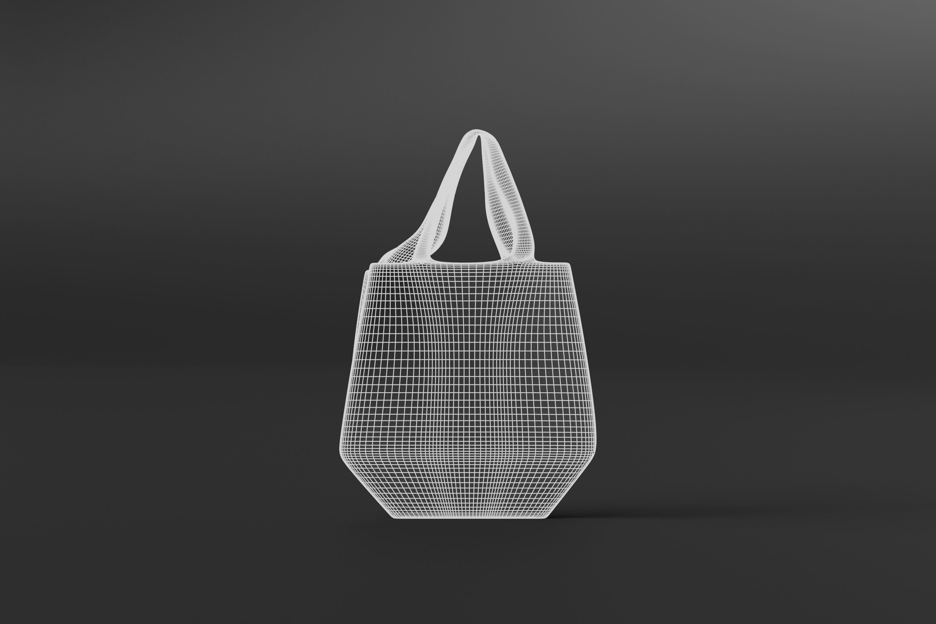 Tote Bag Low-poly 3D model_6