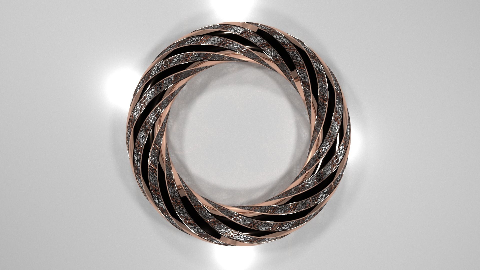 Gold bracelet for millionairs 3D model_2