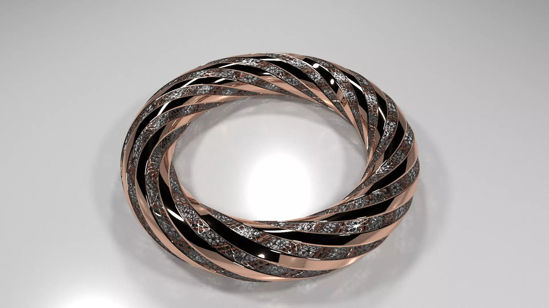 Gold bracelet for millionairs 3D model_0