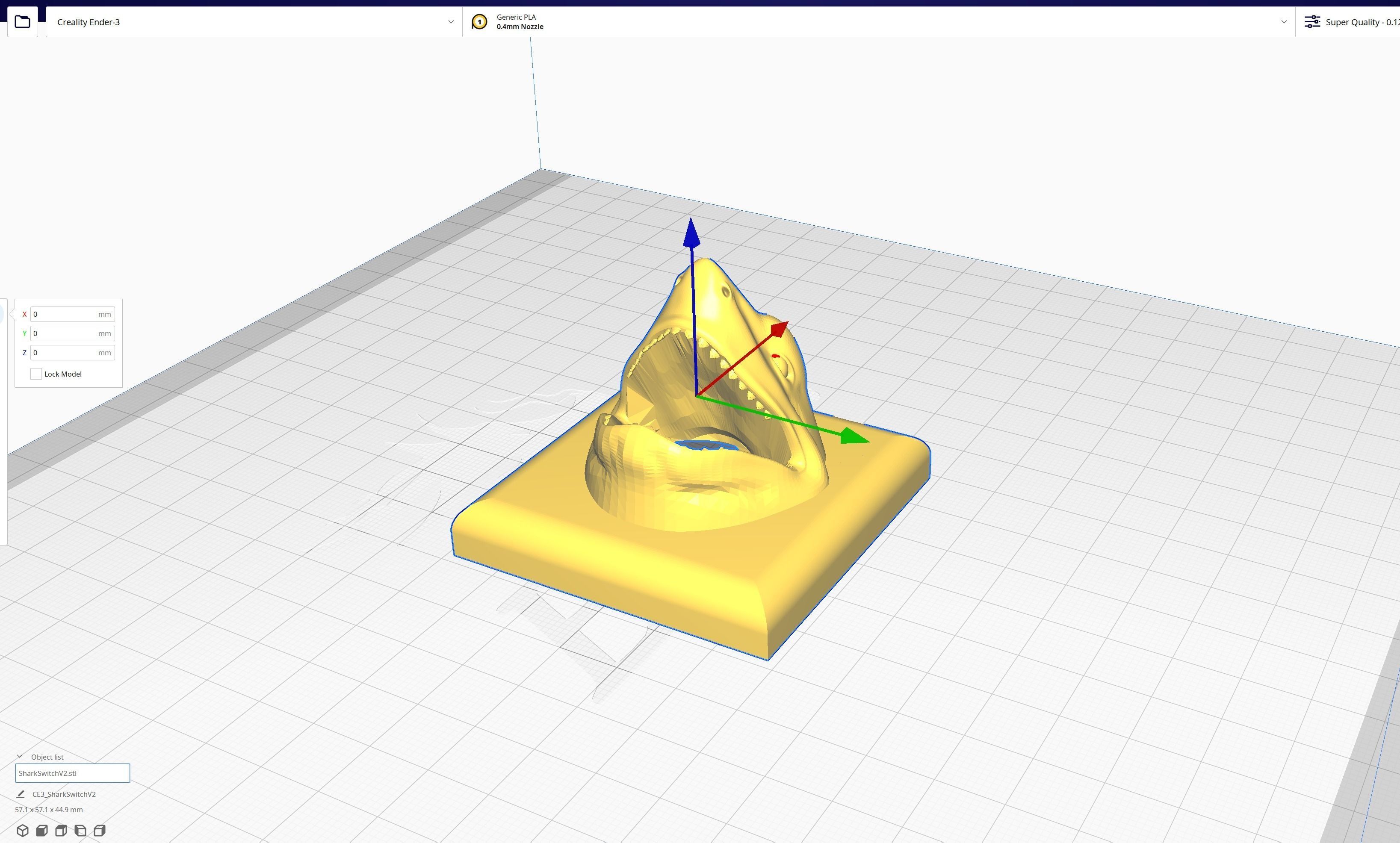 SharkLightswitchCover 3D print model_2