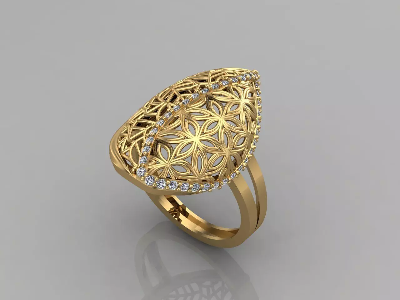 Women Rings Long With Stone 3DM 8 3D print model
