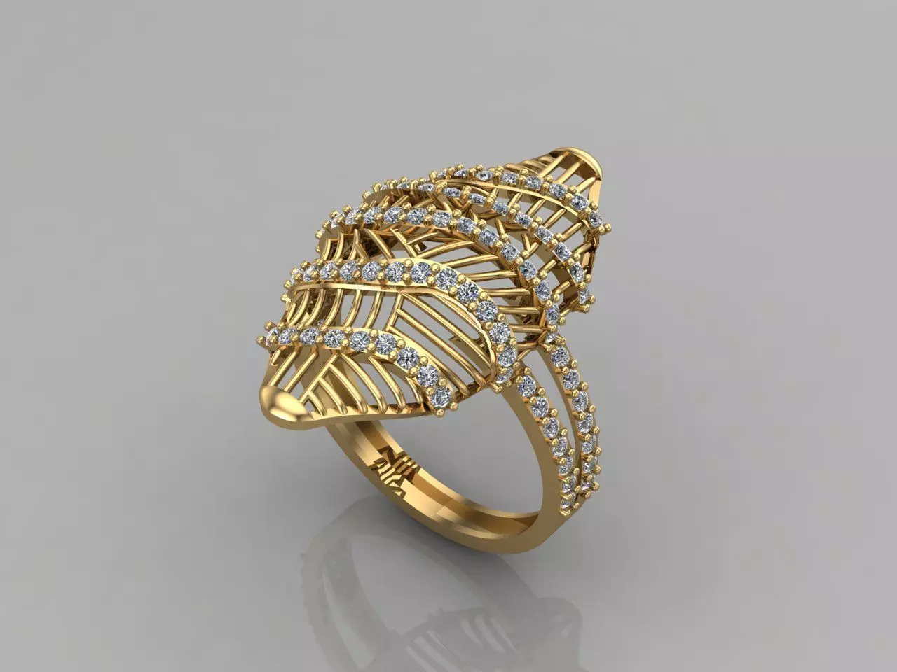 Women Rings Long With Stone 3DM 22 3D print model