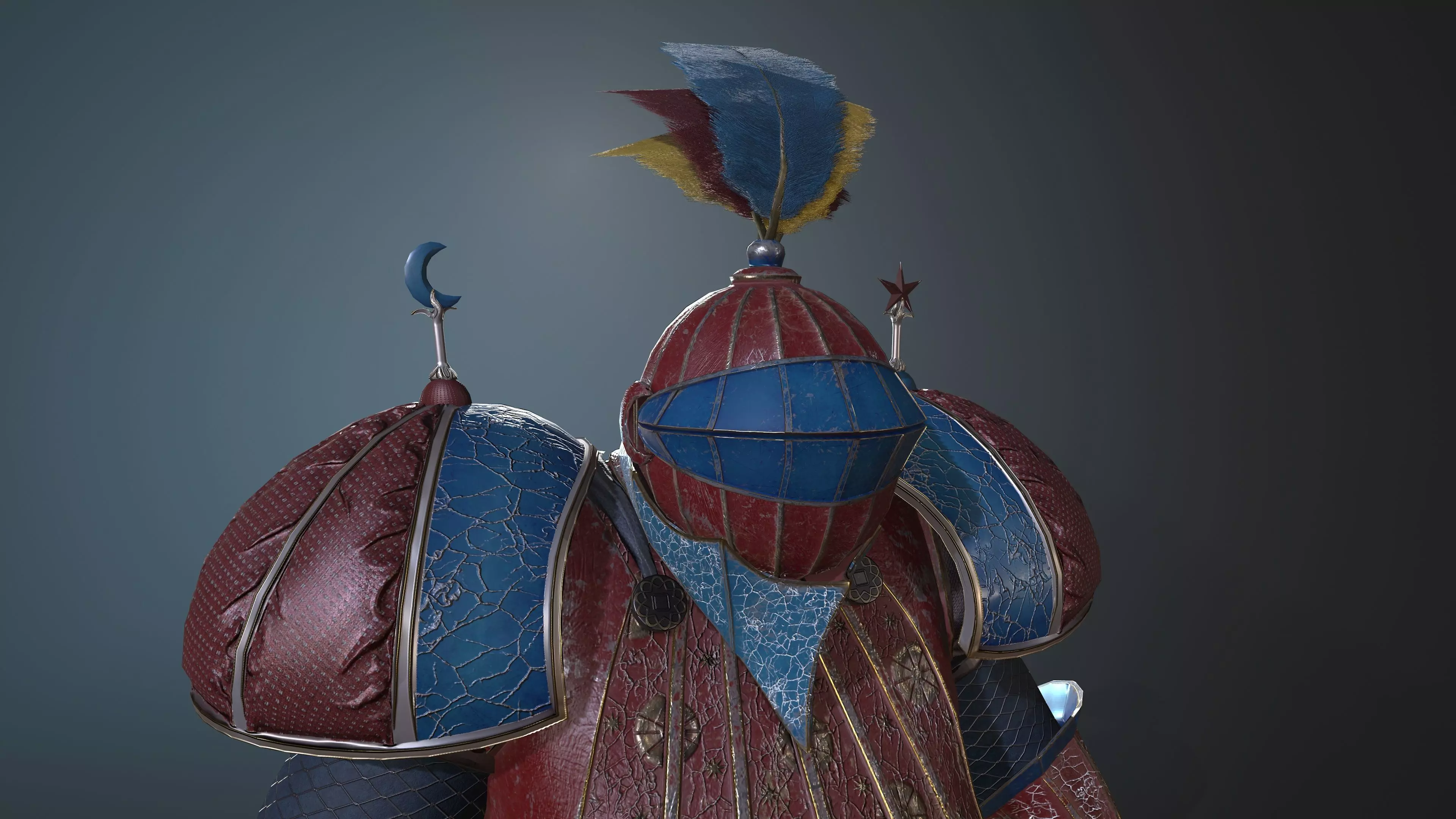 Rottund knight Low-poly 3D model