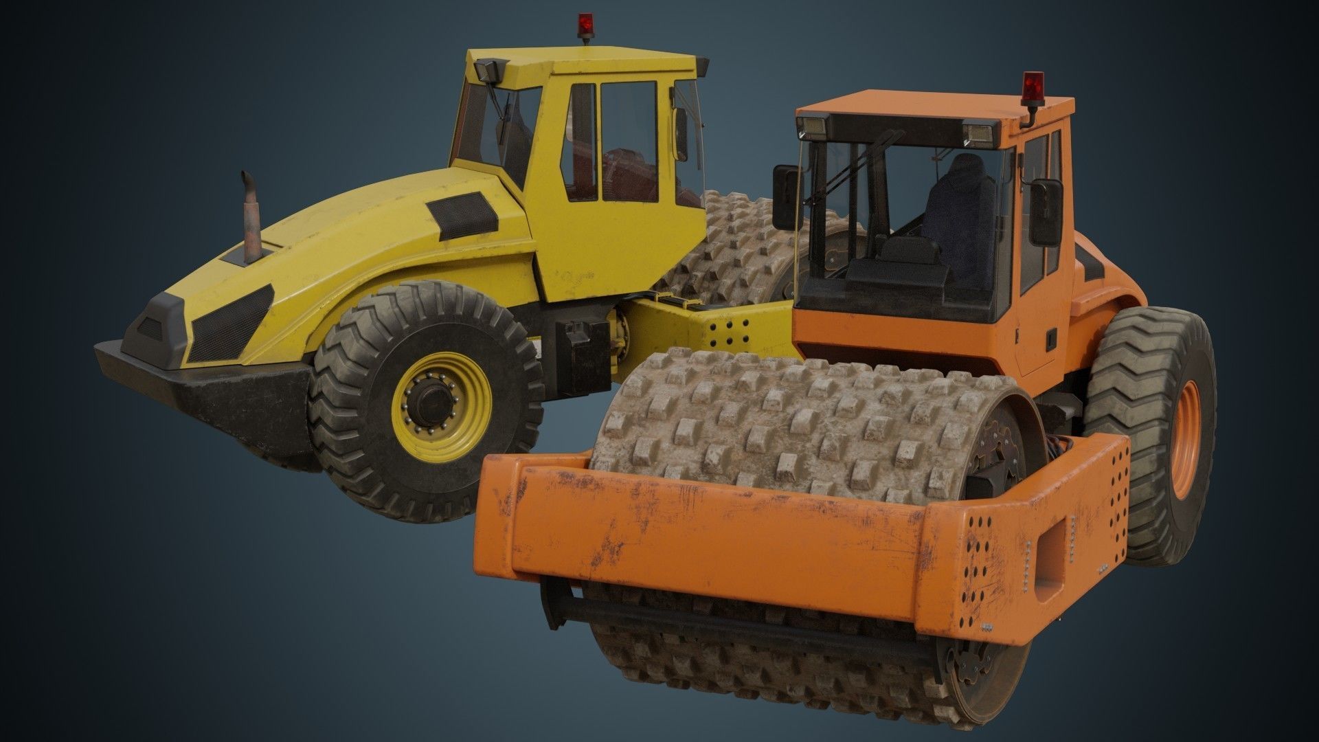 Compactor 2B Low-poly 3D model_1