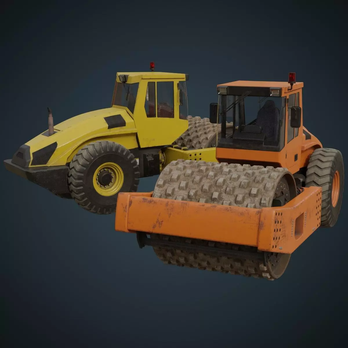 Compactor 2B Low-poly 3D model_0