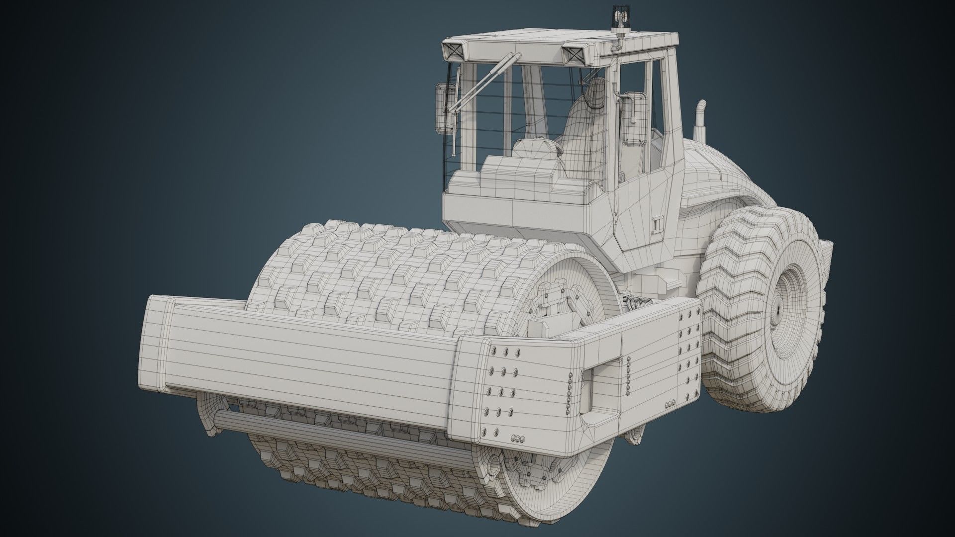 Compactor 2B Low-poly 3D model_13