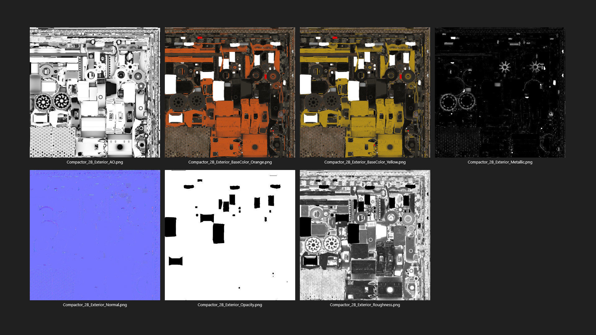 Compactor 2B Low-poly 3D model_21