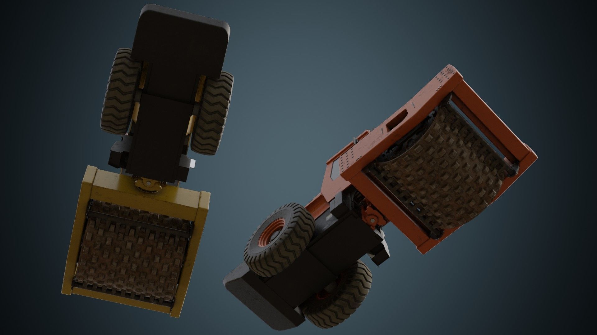 Compactor 2B Low-poly 3D model_3