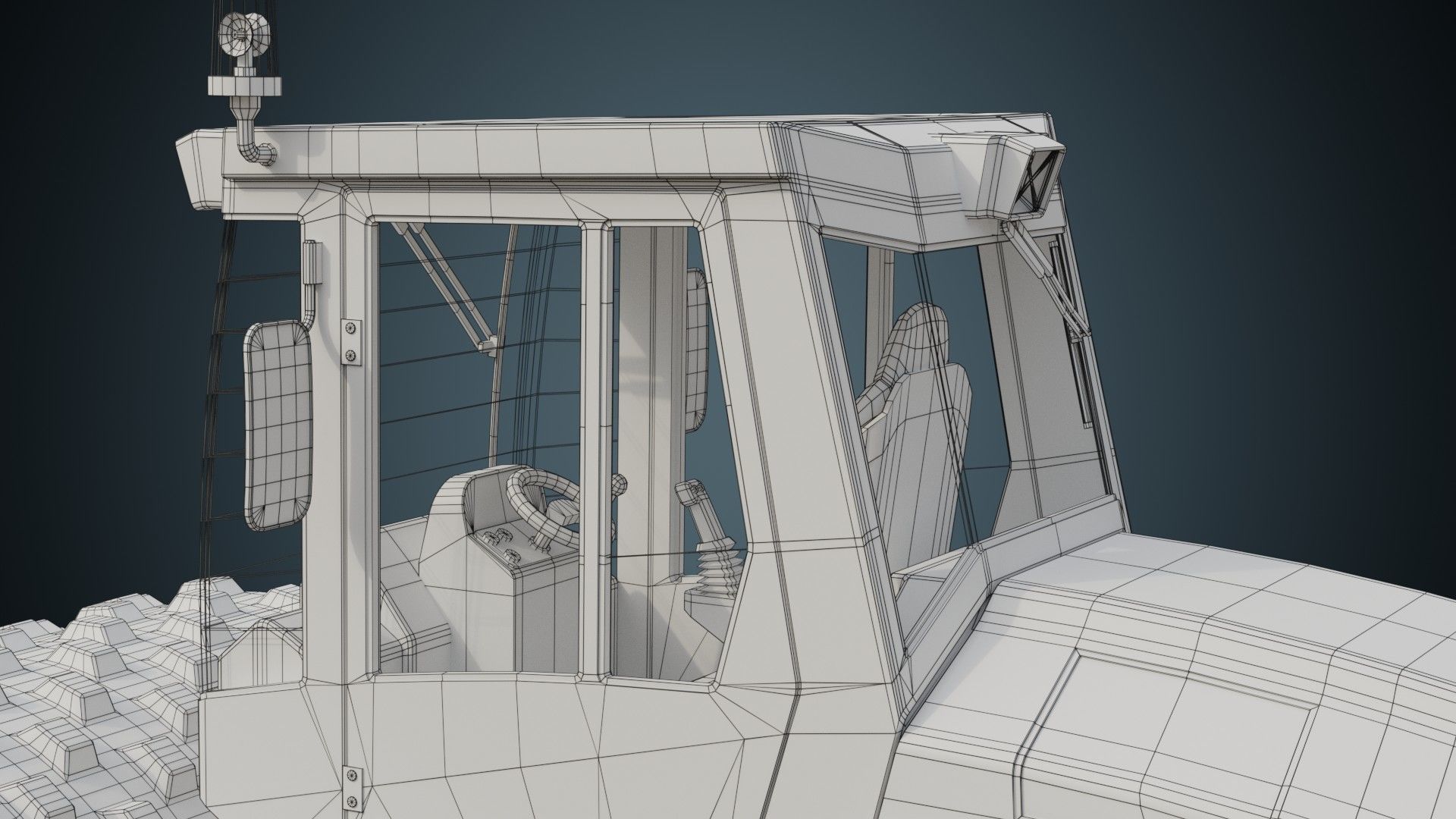 Compactor 2B Low-poly 3D model_16