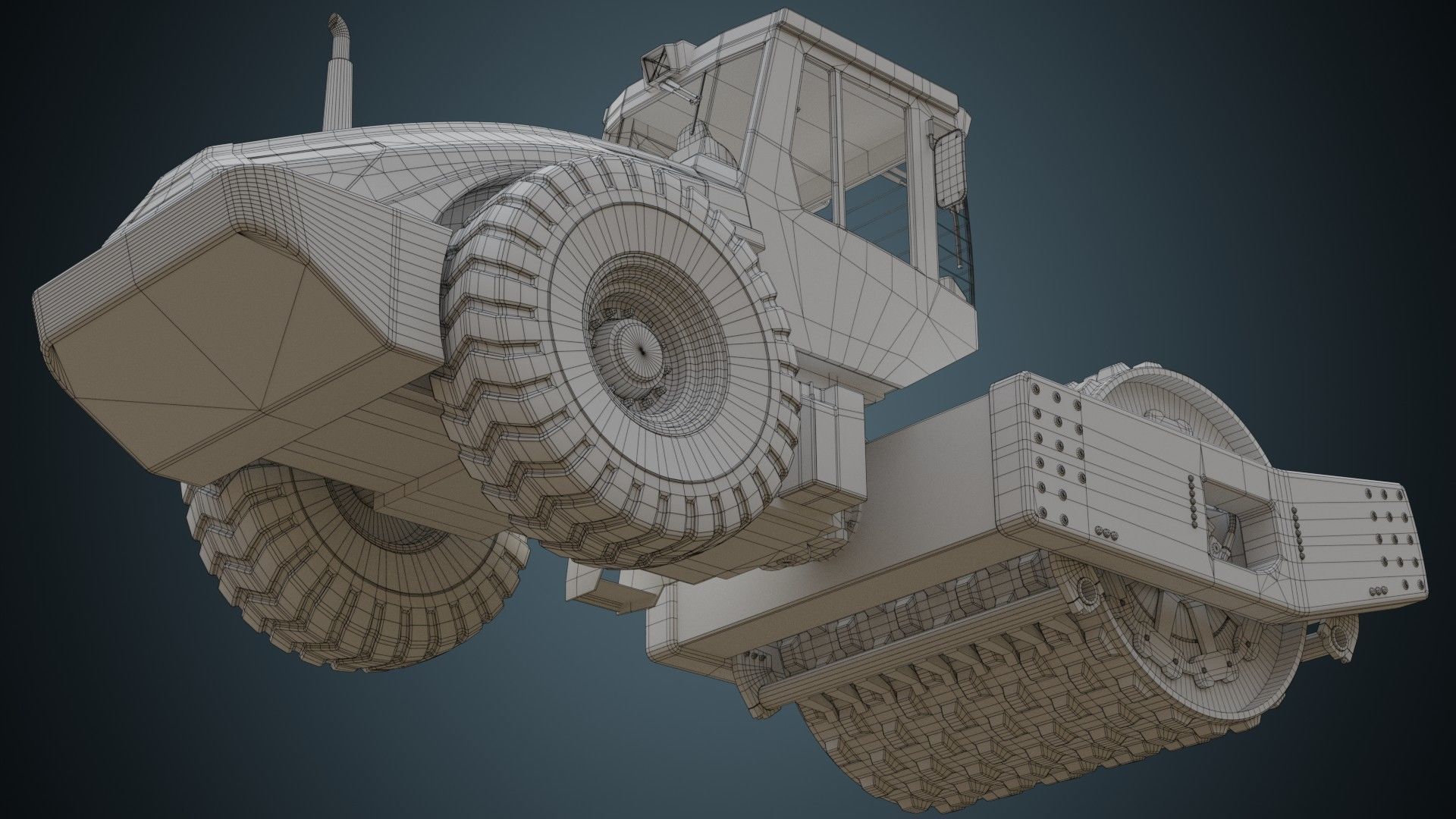 Compactor 2B Low-poly 3D model_14